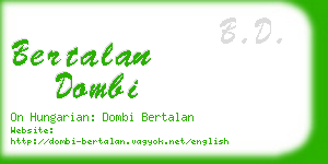 bertalan dombi business card